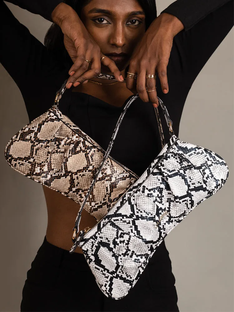 Midnight Mamba White Shoulder Bag