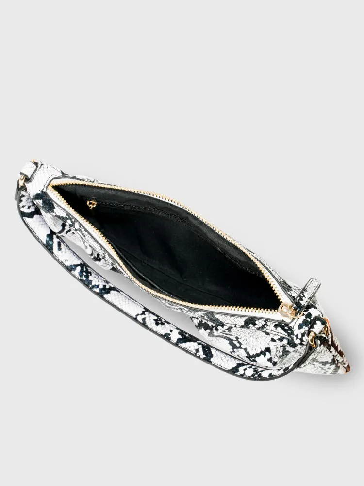 Midnight Mamba White Shoulder Bag