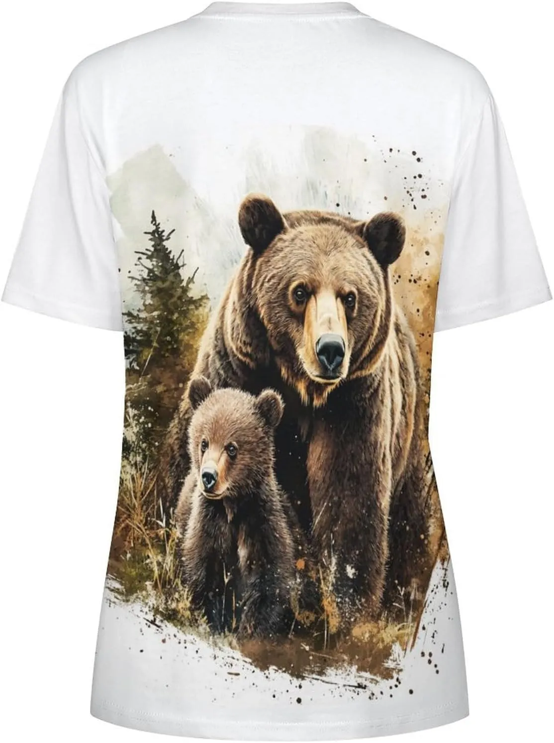 Mothers Day Shirt Animals Print Funny Casual Soft Comfy Short Sleeve Cotton Oversized Mama Daughter Matching Shirts