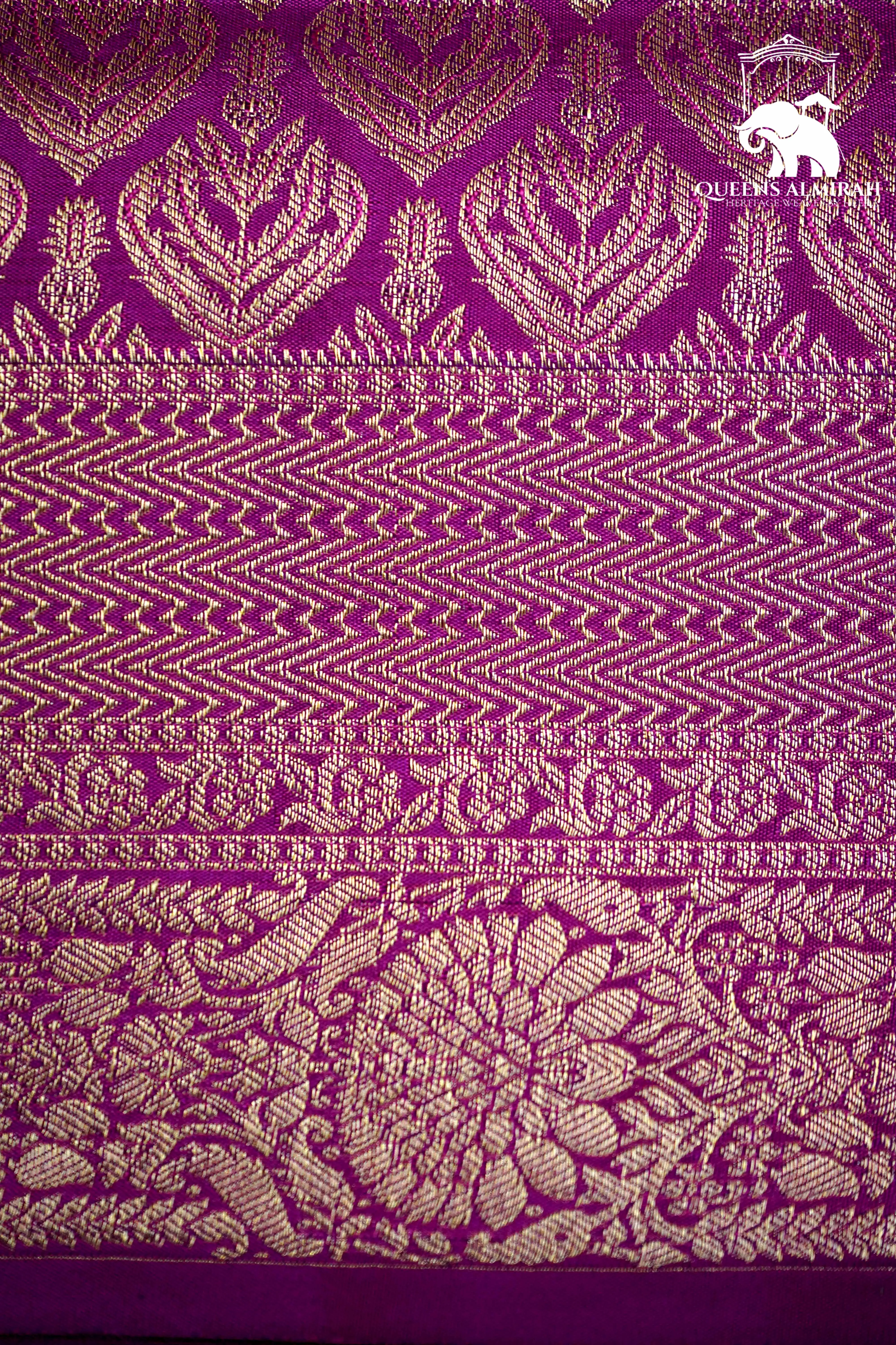 MULLED WINE WITH WOVEN BORDER SOFT SILK SAREE