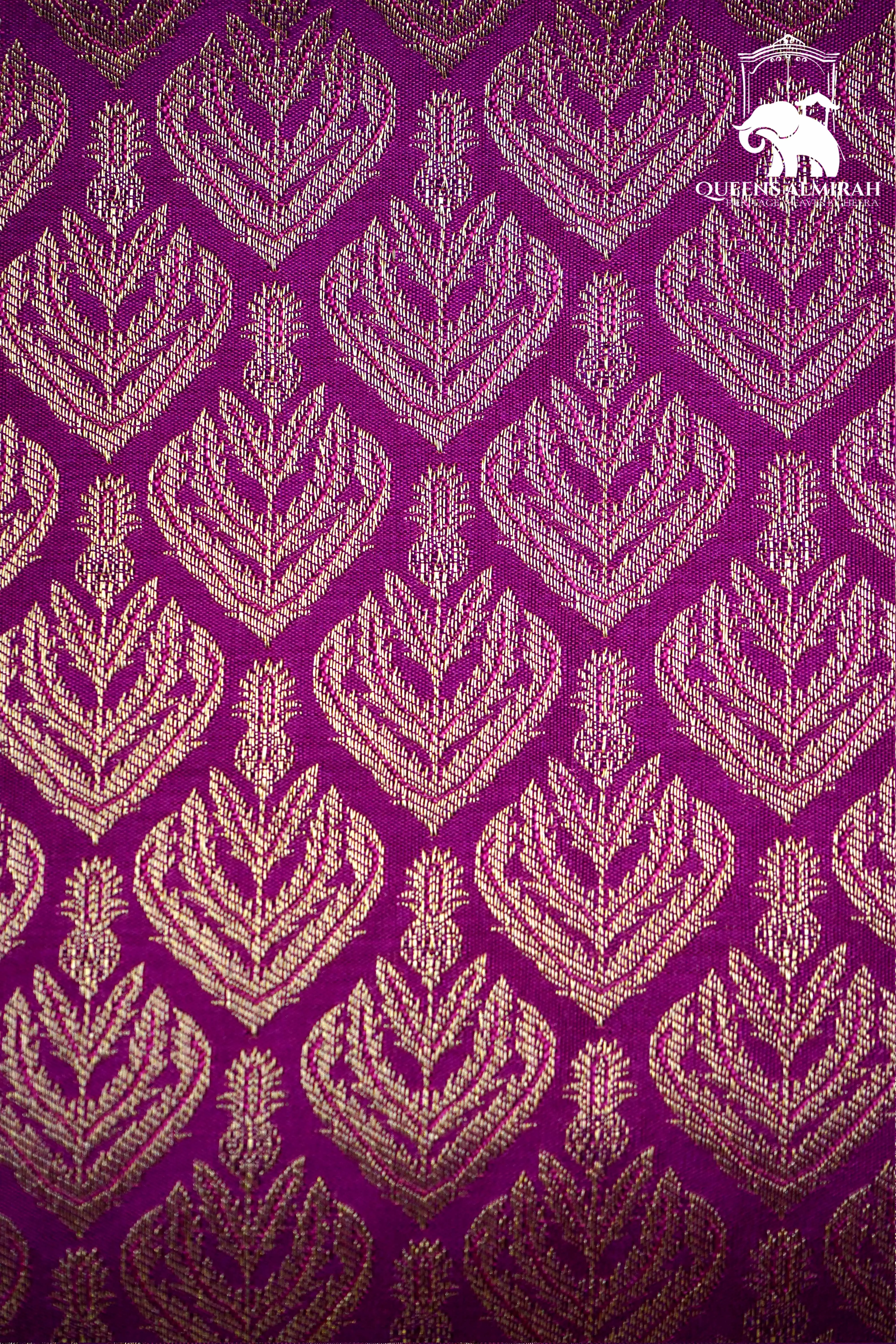 MULLED WINE WITH WOVEN BORDER SOFT SILK SAREE