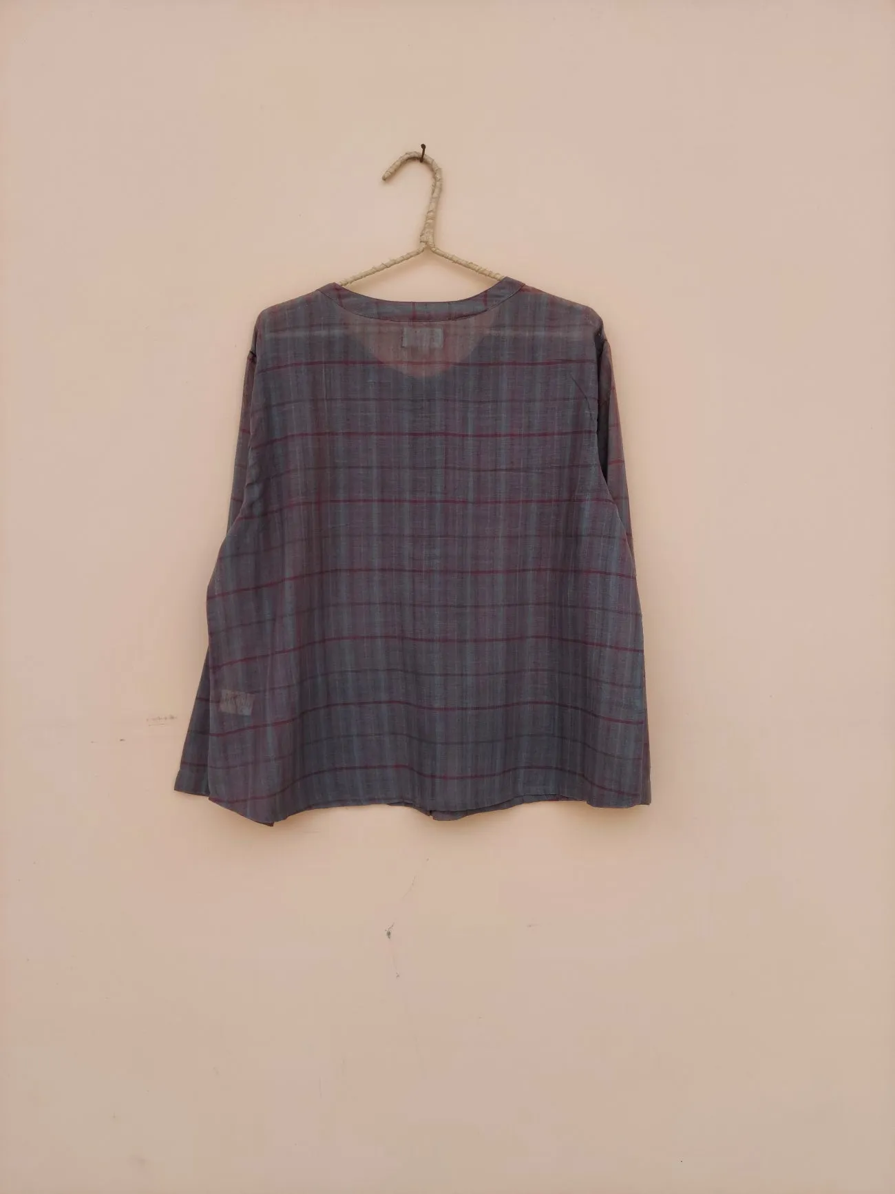 Oak Woven Gauze Plaid Top