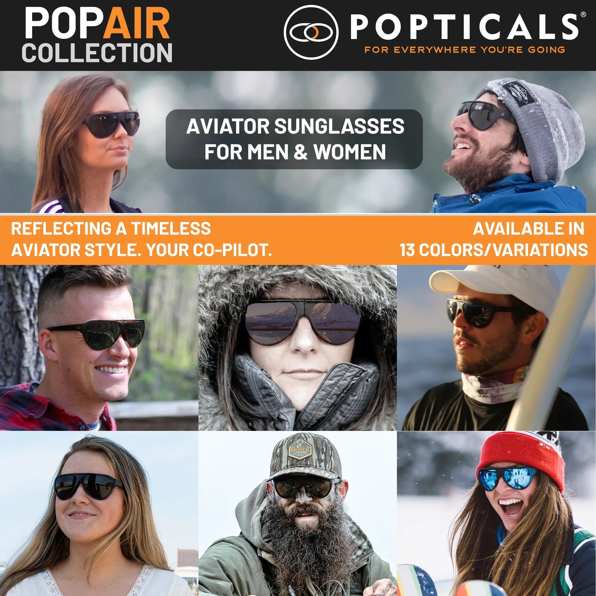 POPAIR | Non-Polarized, Matte Black, Gray Lens