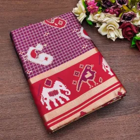 Propinquity Purple Soft Silk Saree With Murmurous Blouse Piece