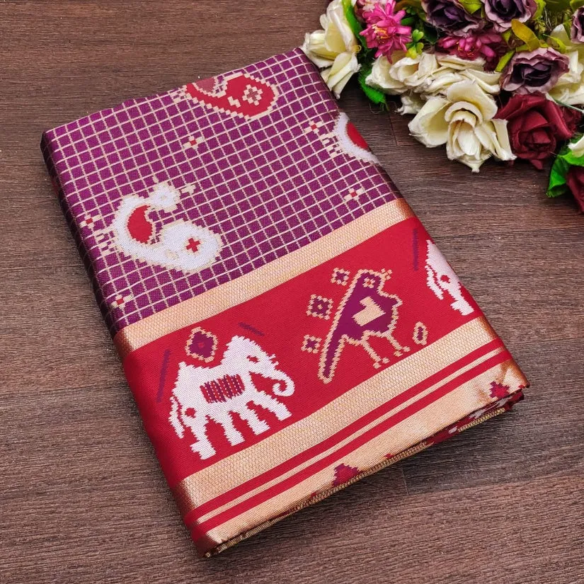 Propinquity Purple Soft Silk Saree With Murmurous Blouse Piece