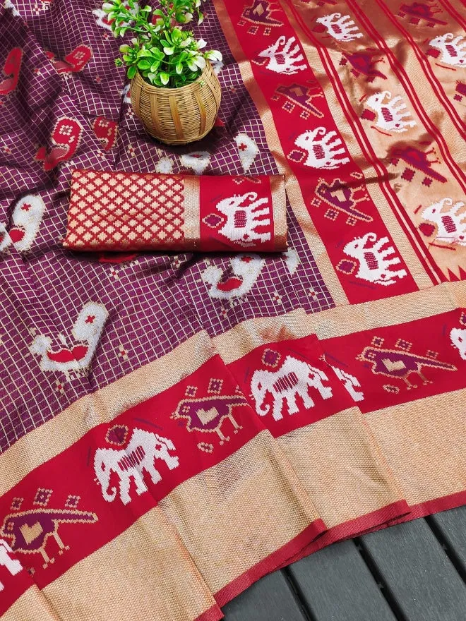 Propinquity Purple Soft Silk Saree With Murmurous Blouse Piece