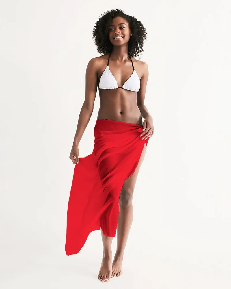 Red Swimsuit Cover Up Women, Beach Bathing suit Wrap Front Sarong Bikini Sexy Long Flowy Skirt Dress Coverup Swimwear
