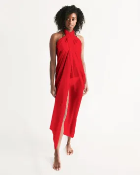 Red Swimsuit Cover Up Women, Beach Bathing suit Wrap Front Sarong Bikini Sexy Long Flowy Skirt Dress Coverup Swimwear