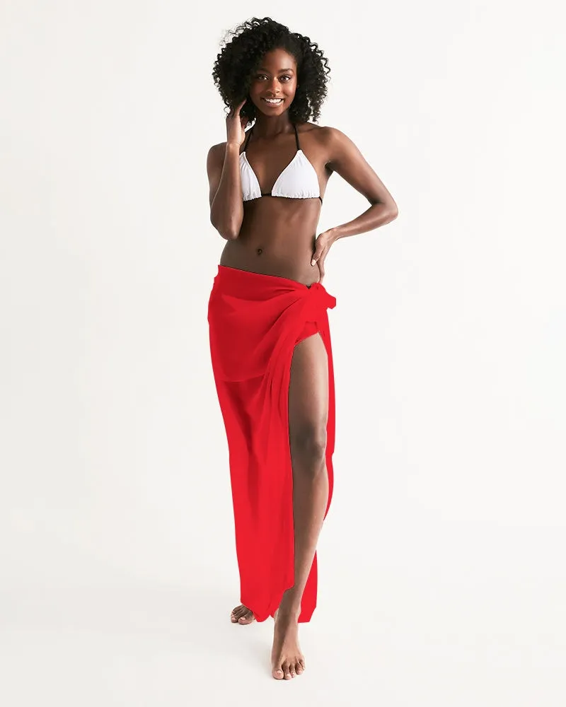 Red Swimsuit Cover Up Women, Beach Bathing suit Wrap Front Sarong Bikini Sexy Long Flowy Skirt Dress Coverup Swimwear