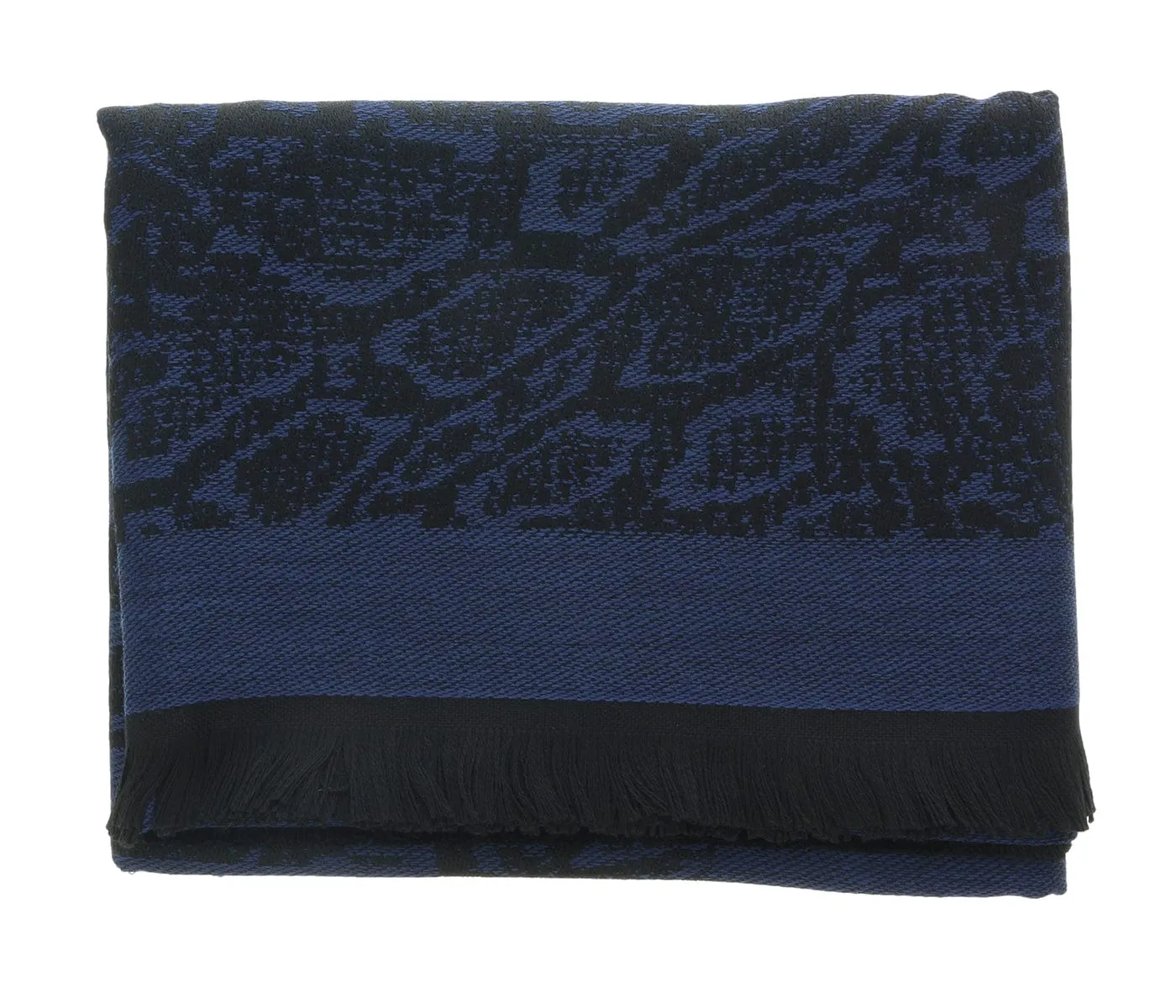 Roberto Cavalli ESZ066 04505 Navy Wool Blend Signature Mens Scarf