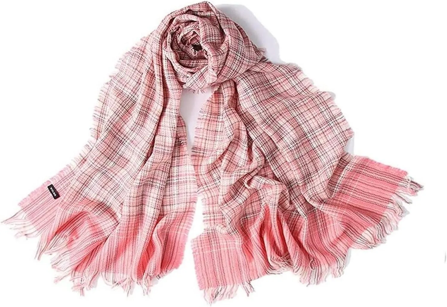 Scarf Women's Scarf Autumn and Winter Casual Multicolor Plaid Pattern Fringed Scarfs for Women Lightweight BY AJMIPO