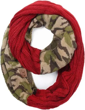 ScarvesMe CC Hot and New Cable Knit Warm Winter Camo Camouflage Infinity Loop Circle Scarf