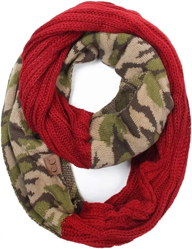 ScarvesMe CC Hot and New Cable Knit Warm Winter Camo Camouflage Infinity Loop Circle Scarf