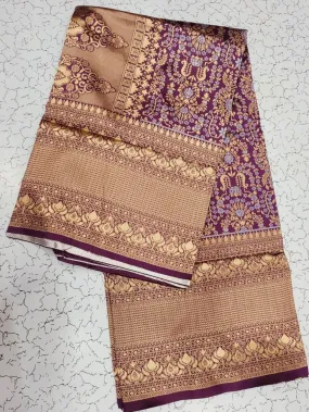 Serendipity Wine Soft Silk Saree With Engaging Blouse Pieced