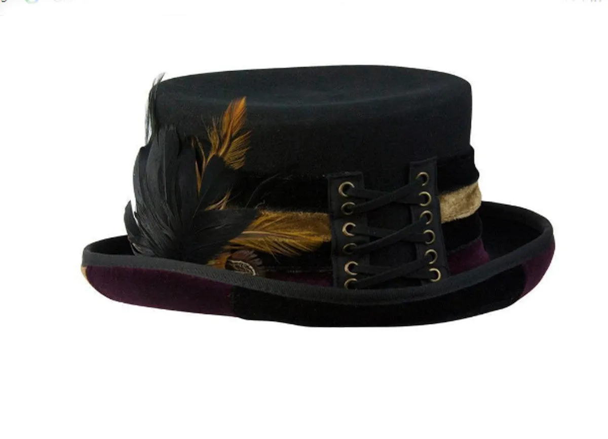 Short Lace Up Victorian Top Hat