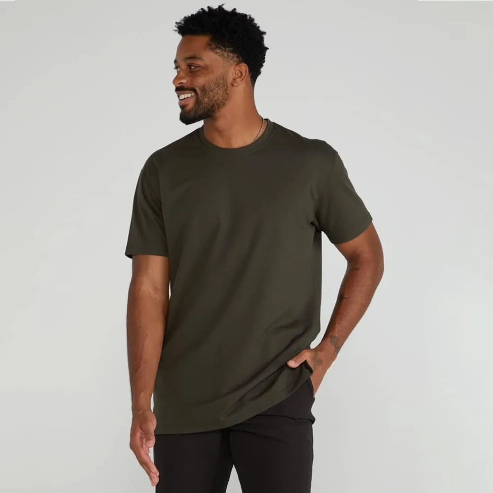 Split Hem Short Sleeve Men's T-Shirt - Polyester, Cotton, and Spandex Blend  Moisture Wicking, Breathable, Classic Fit