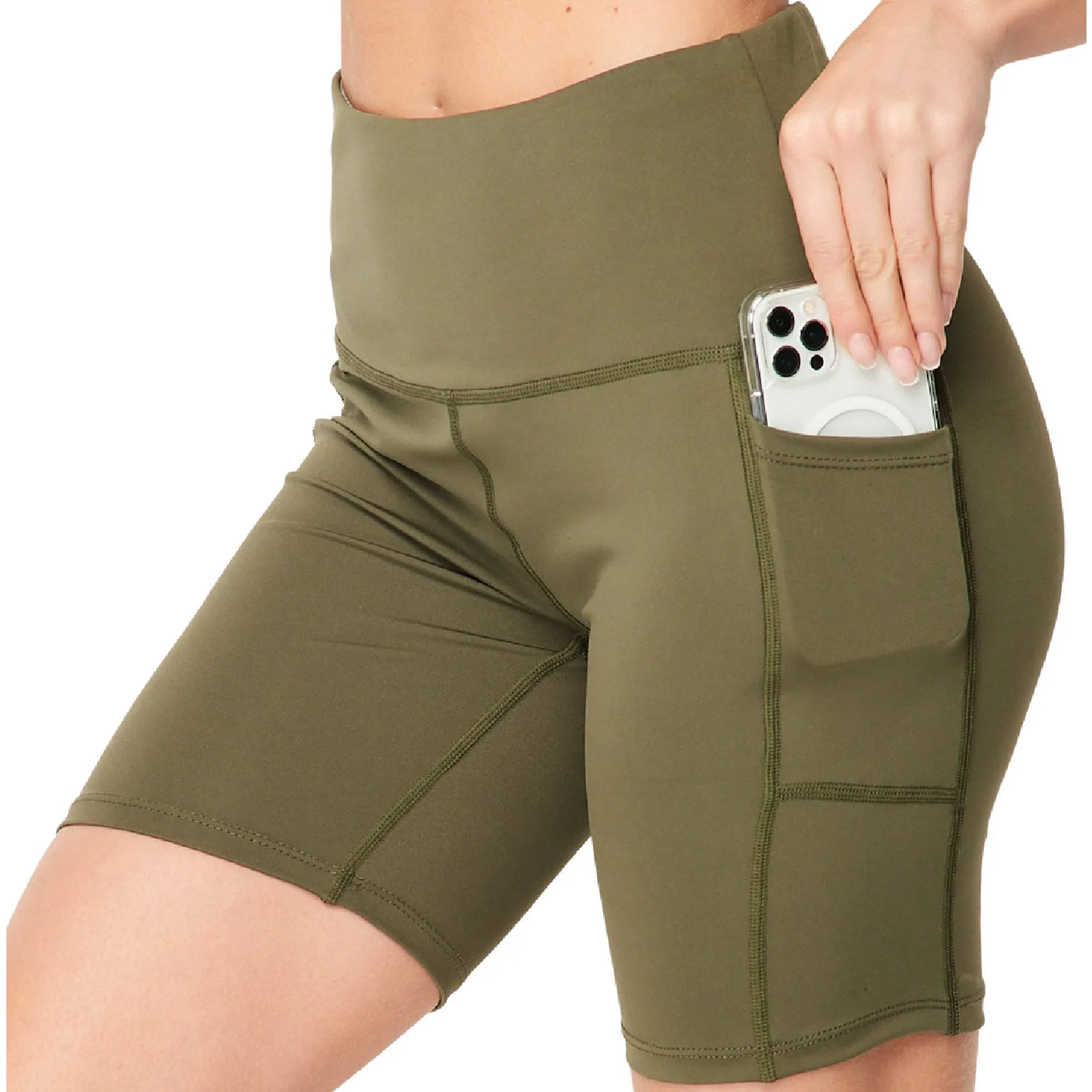 Squat Proof High-Waist Biker Leggings | Cell Phone Pocket (New Fashion)