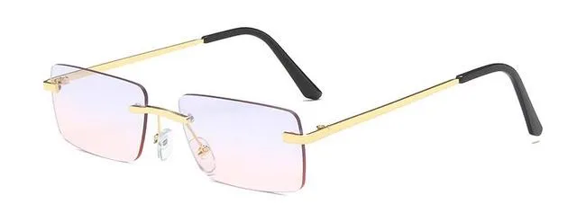 Stylish Rimless Gradient Square Sunglasses
