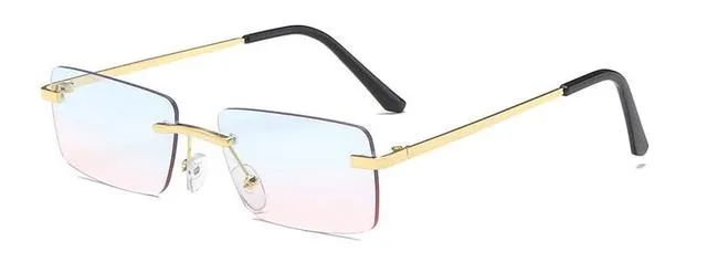 Stylish Rimless Gradient Square Sunglasses