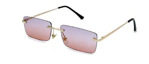 Stylish Rimless Gradient Square Sunglasses