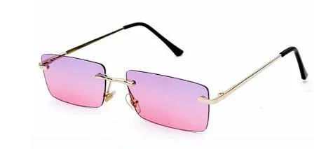 Stylish Rimless Gradient Square Sunglasses
