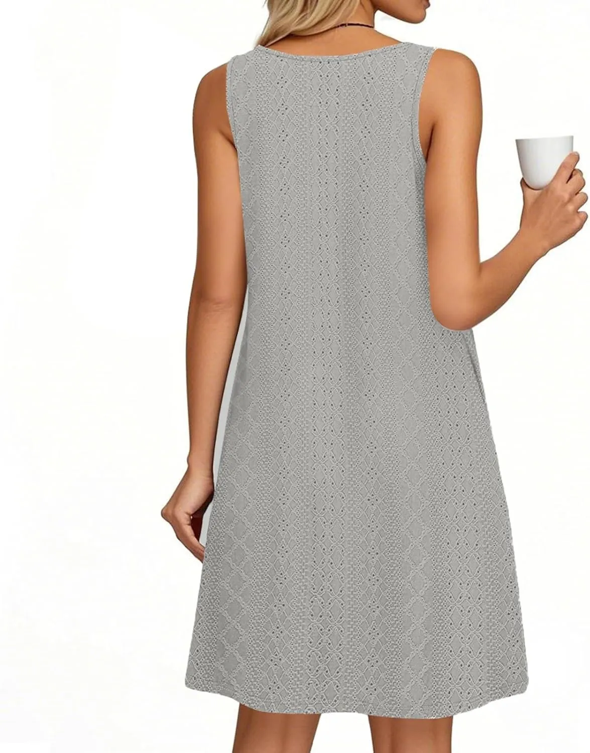 Summer Dresses for Women 2025 Loose V Neck Sleeveless Sundresses Beach Swimsuit Coverup Dress with Pockets