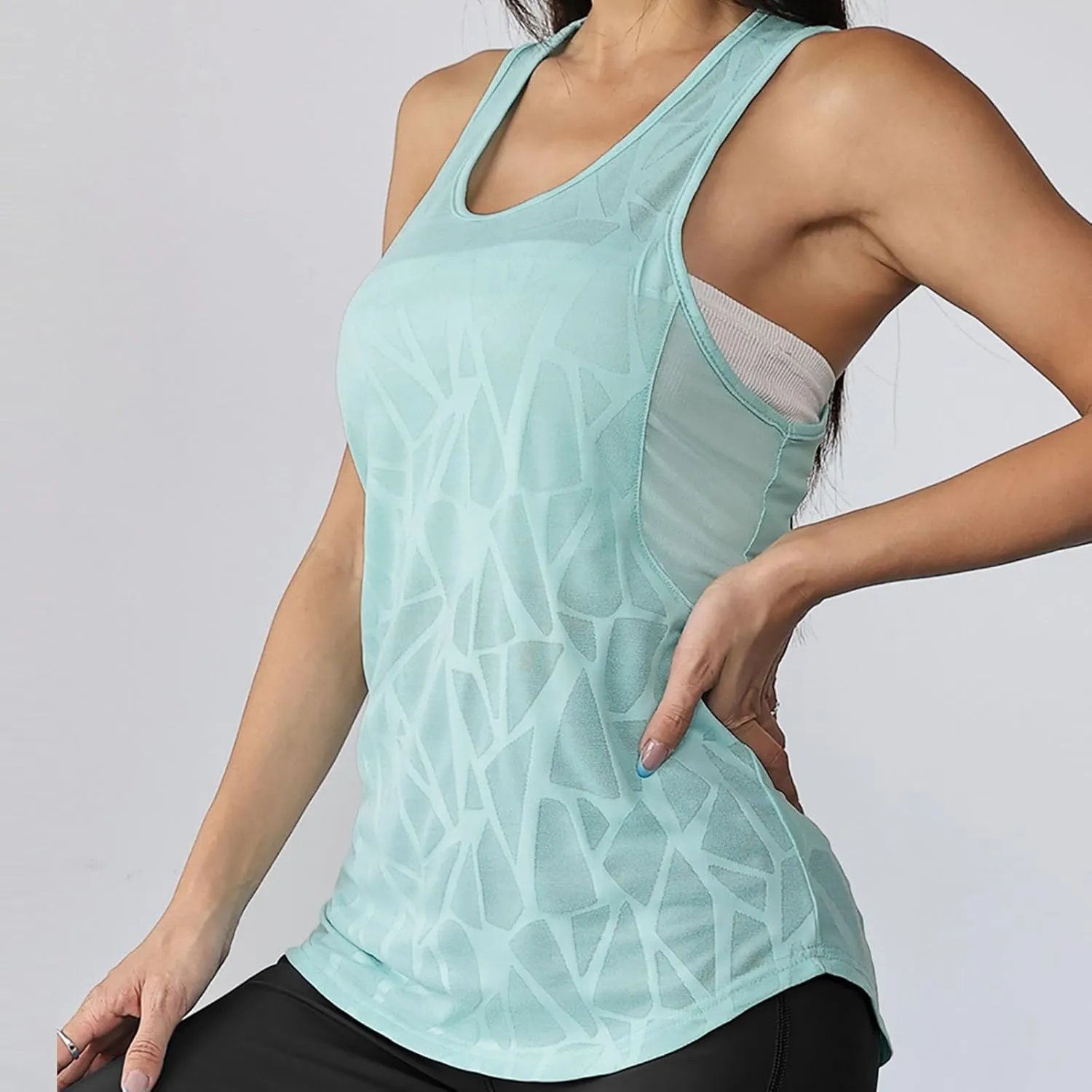 Summer Sports Yoga Tank Tops for Women, Lightweight Breathable Loose Sleeveless Shirts Outdoor Running Workout Clothes