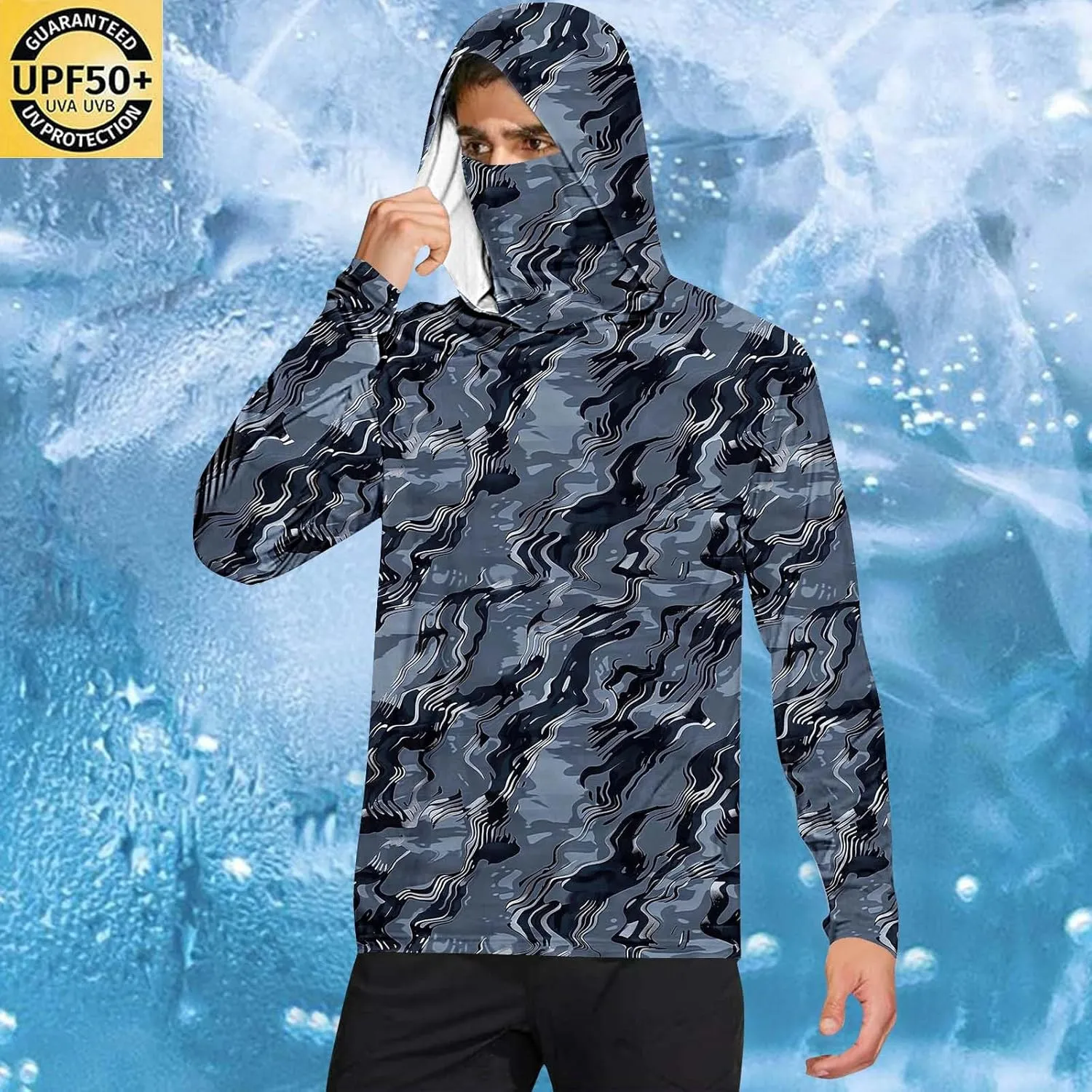 Sun Protection Shirts For Men 2025 UV UPF 50  Long Sleeve Rash Guard Running Lightweight Performance With Face Mask