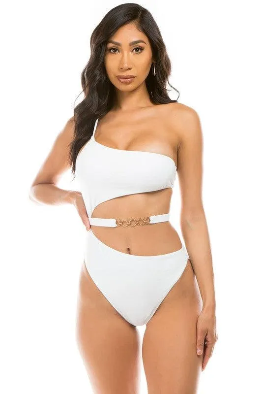 Swimwear - Chic Belt One-Piece