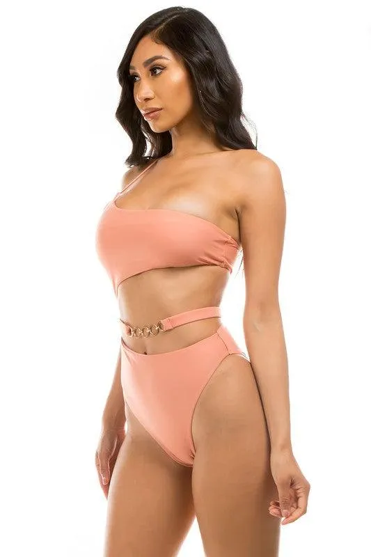 Swimwear - Chic Belt One-Piece