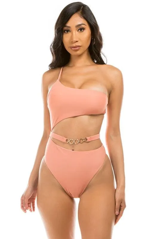 Swimwear - Chic Belt One-Piece