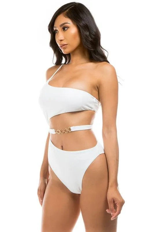 Swimwear - Chic Belt One-Piece