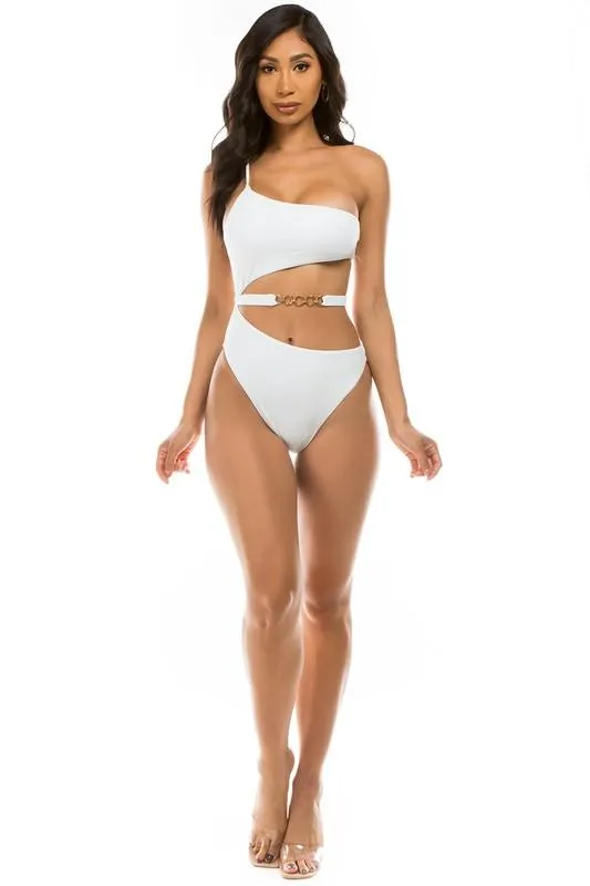 Swimwear - Chic Belt One-Piece