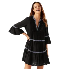 Tommy Bahama Embroidered Tier Dress SS500113 - Standalone Covers Black