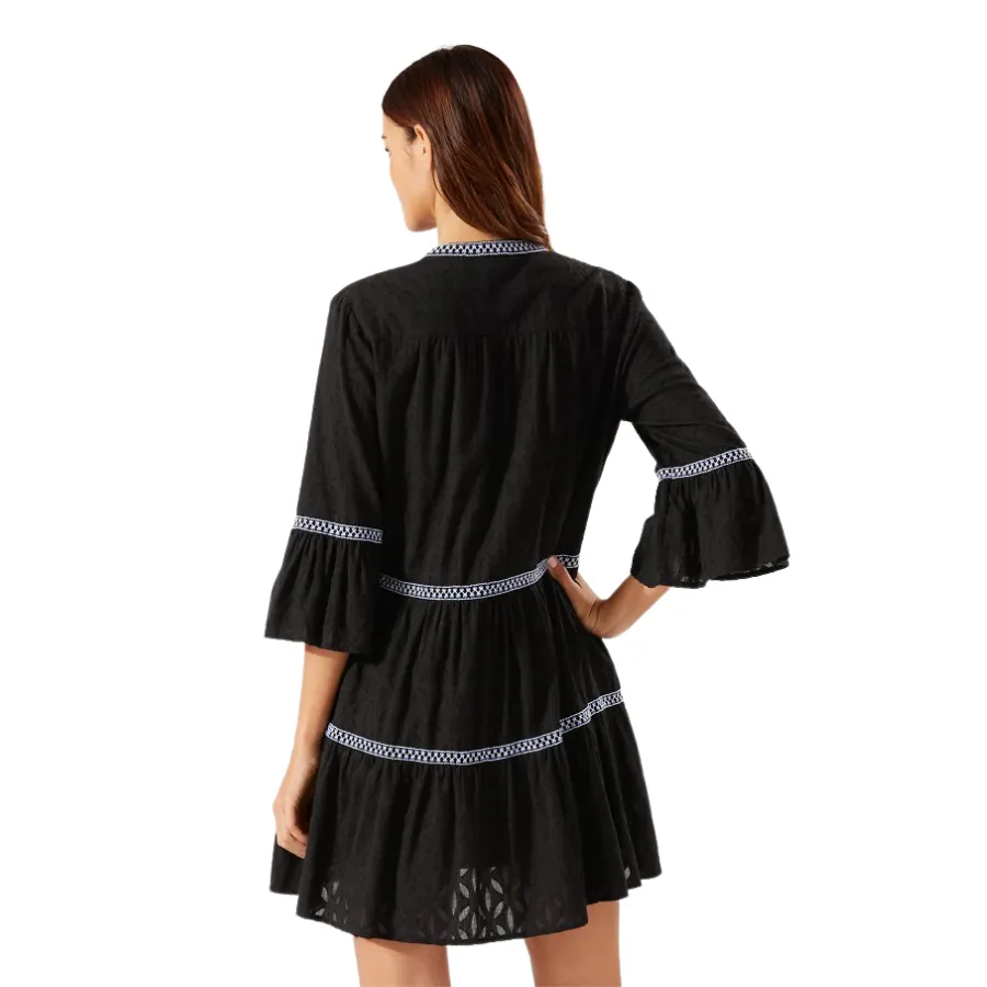 Tommy Bahama Embroidered Tier Dress SS500113 - Standalone Covers Black