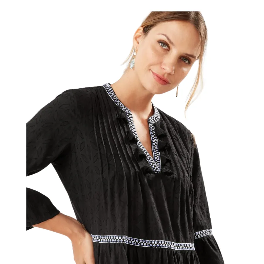 Tommy Bahama Embroidered Tier Dress SS500113 - Standalone Covers Black