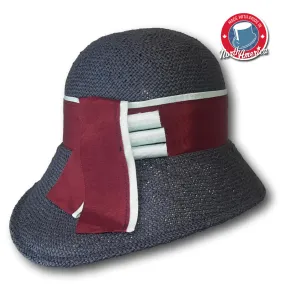 Two-Tone Rolled Grosgrain Banded Cloche