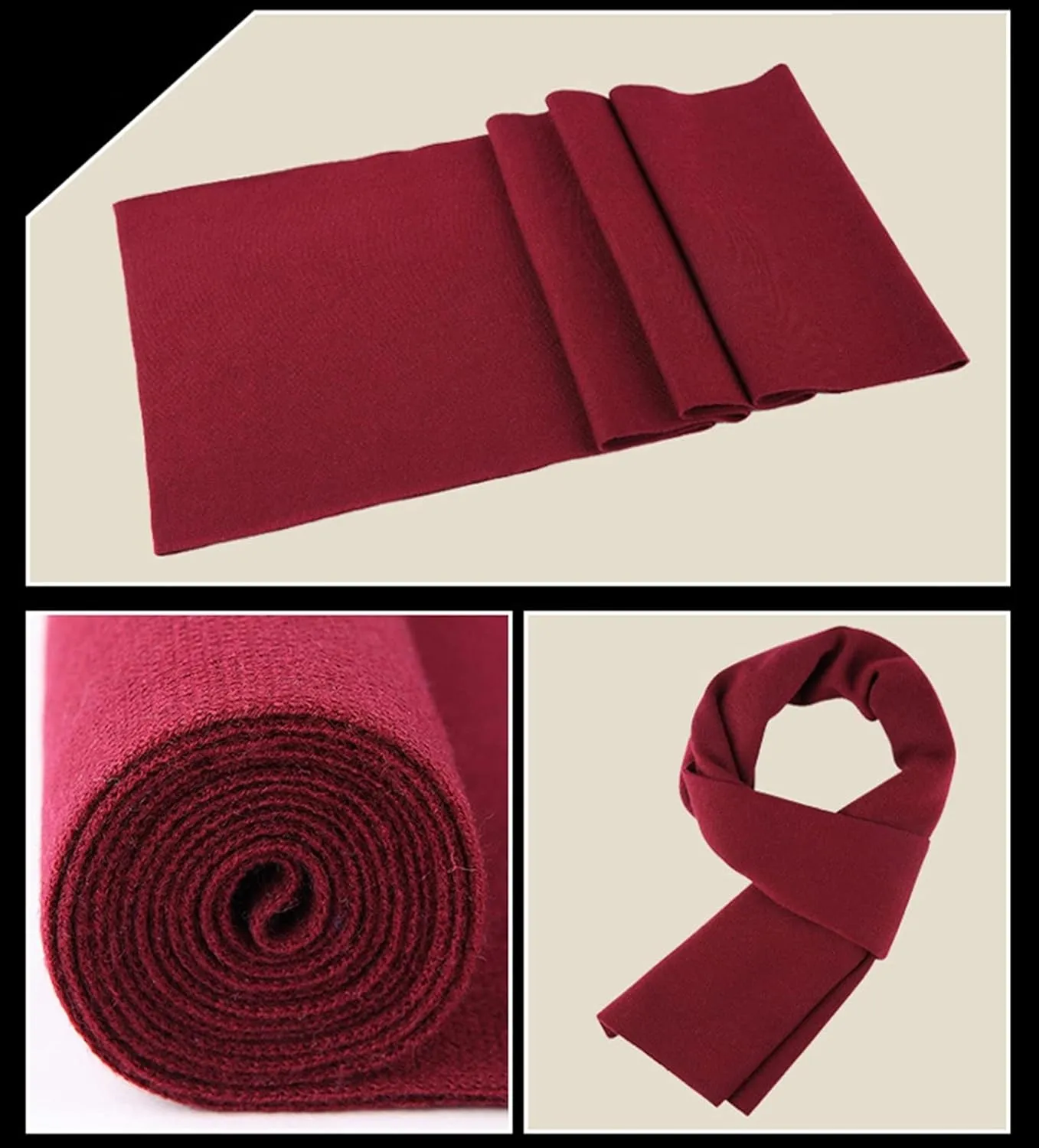 Warm Winter Solid Scarf Men Cashmere Feel Soft Long Scarves Unisex Dark Blue, 69x30 Inch
