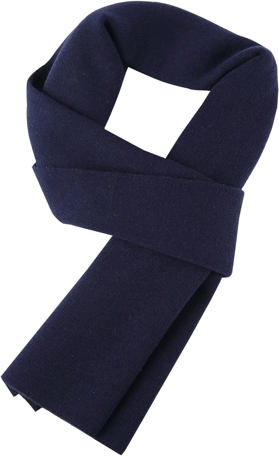 Warm Winter Solid Scarf Men Cashmere Feel Soft Long Scarves Unisex Dark Blue, 69x30 Inch