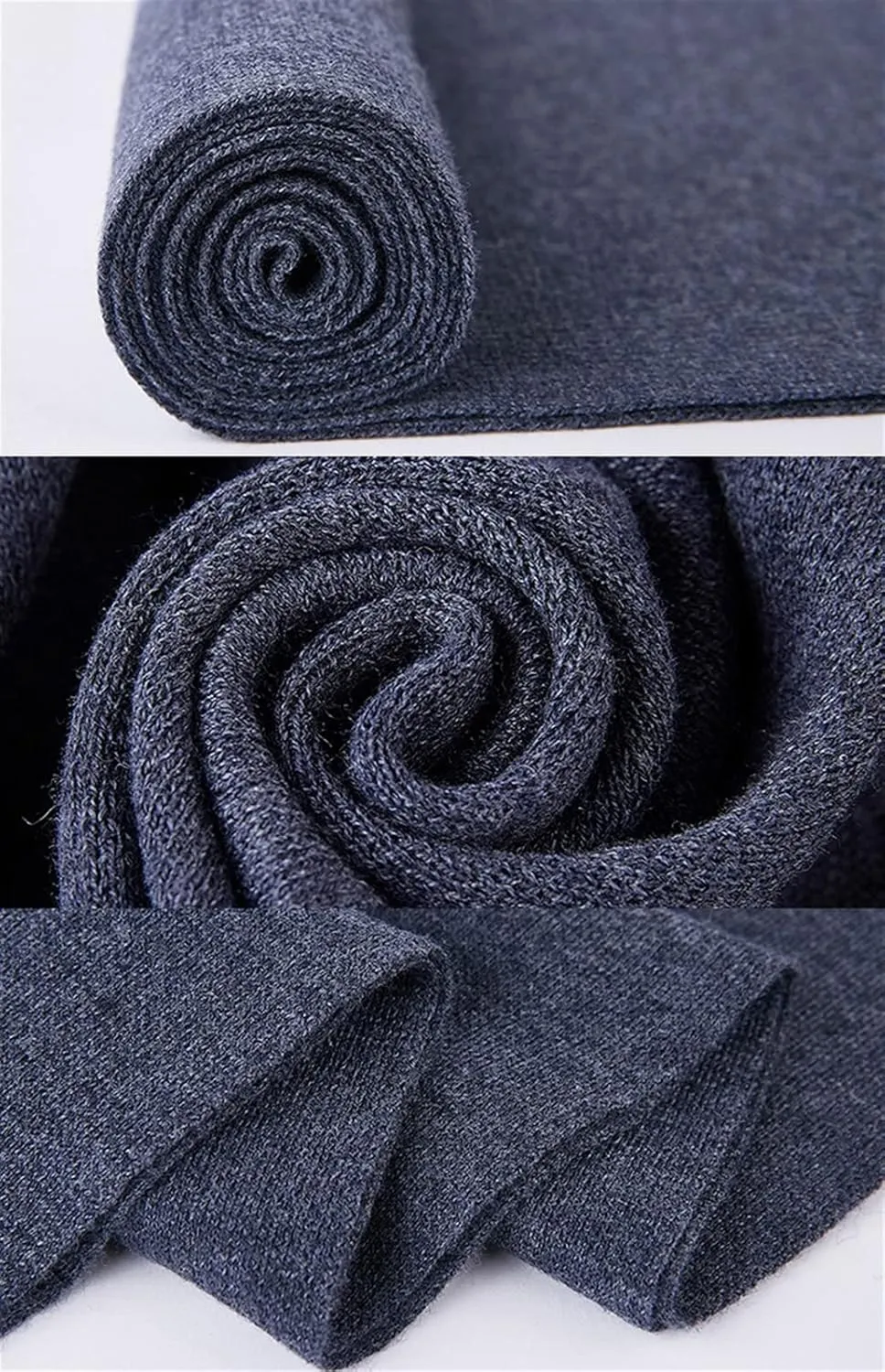 Warm Winter Solid Scarf Men Cashmere Feel Soft Long Scarves Unisex Dark Gray, 69x30 Inch