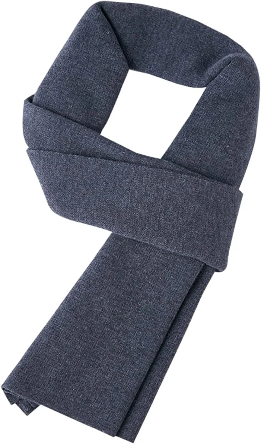 Warm Winter Solid Scarf Men Cashmere Feel Soft Long Scarves Unisex Dark Gray, 69x30 Inch