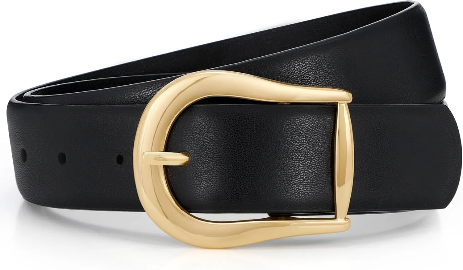 WHIPPY Women's Leather Belt for Jeans Pants Dresses Casual Fashion Waist Belt with Gold Buckle