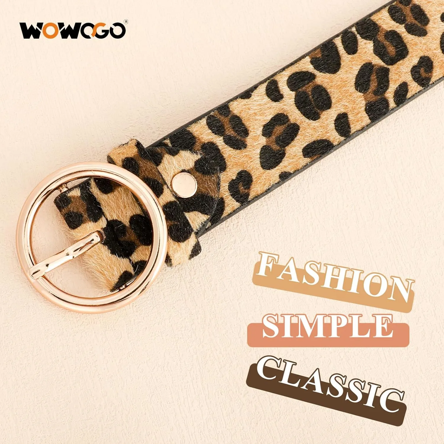 Women Leopard Print Belt Cheetah Print Belt Animal Print Fashion Leather Belt Ladies Waist Belt for Jeans Pants Dress