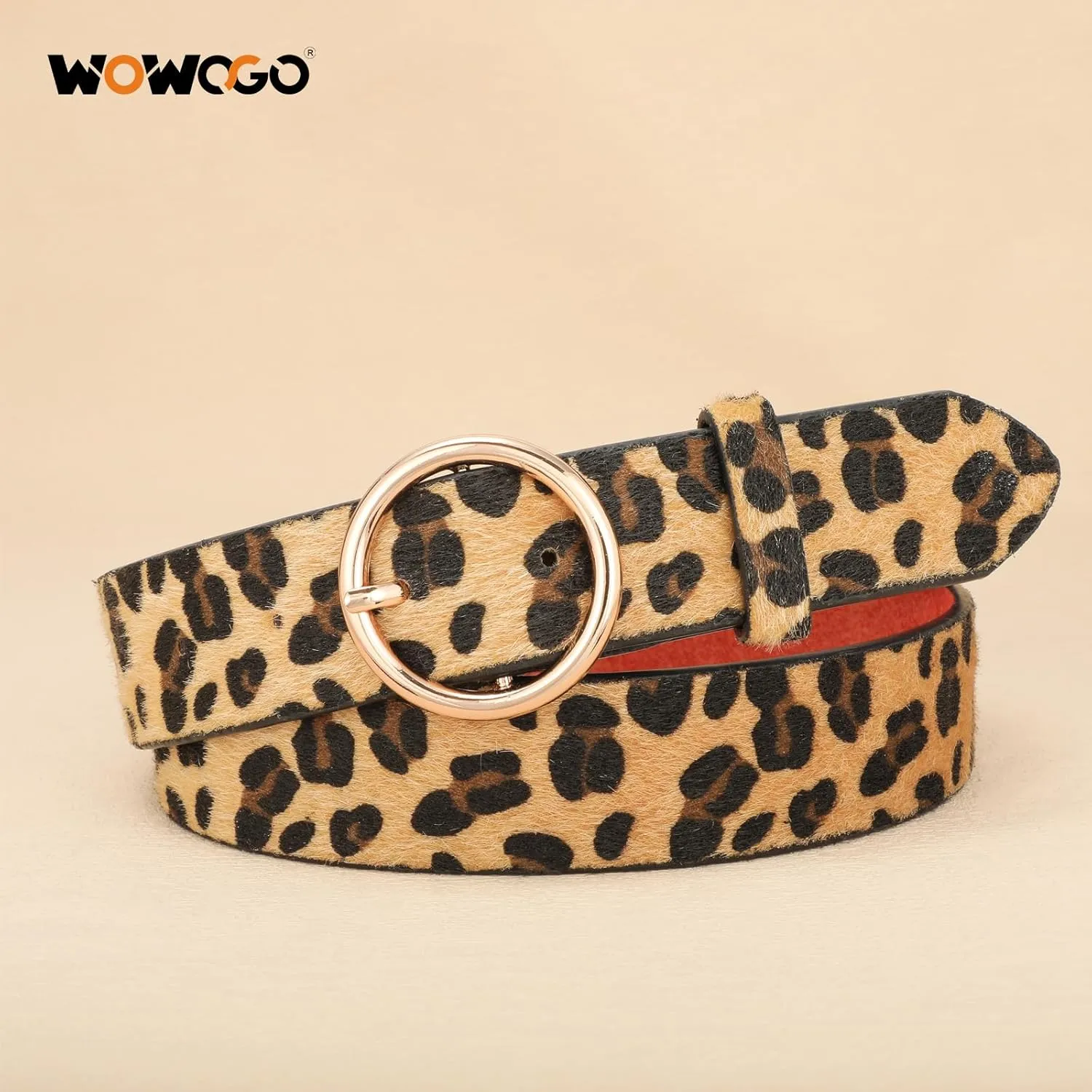 Women Leopard Print Belt Cheetah Print Belt Animal Print Fashion Leather Belt Ladies Waist Belt for Jeans Pants Dress