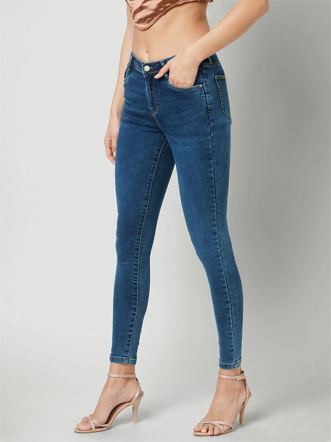 Women Mid-Rise Skinny Jeans