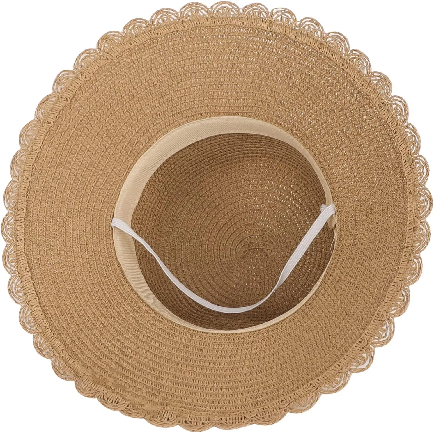 Women Wide Brim Straw Summer Hat UV Protection Sun Hat Packable Travel Bowknot Beach Hat Elegant Bucket Sun Hat