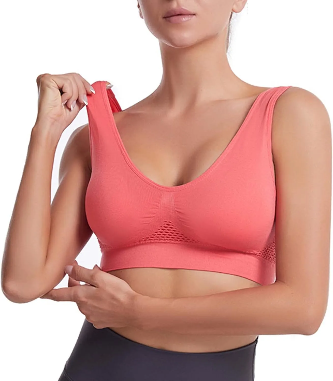 Women Wirefree Full Coverage Bras Everyday Stretch Padded Adjustable Breathable Bra Bralettes