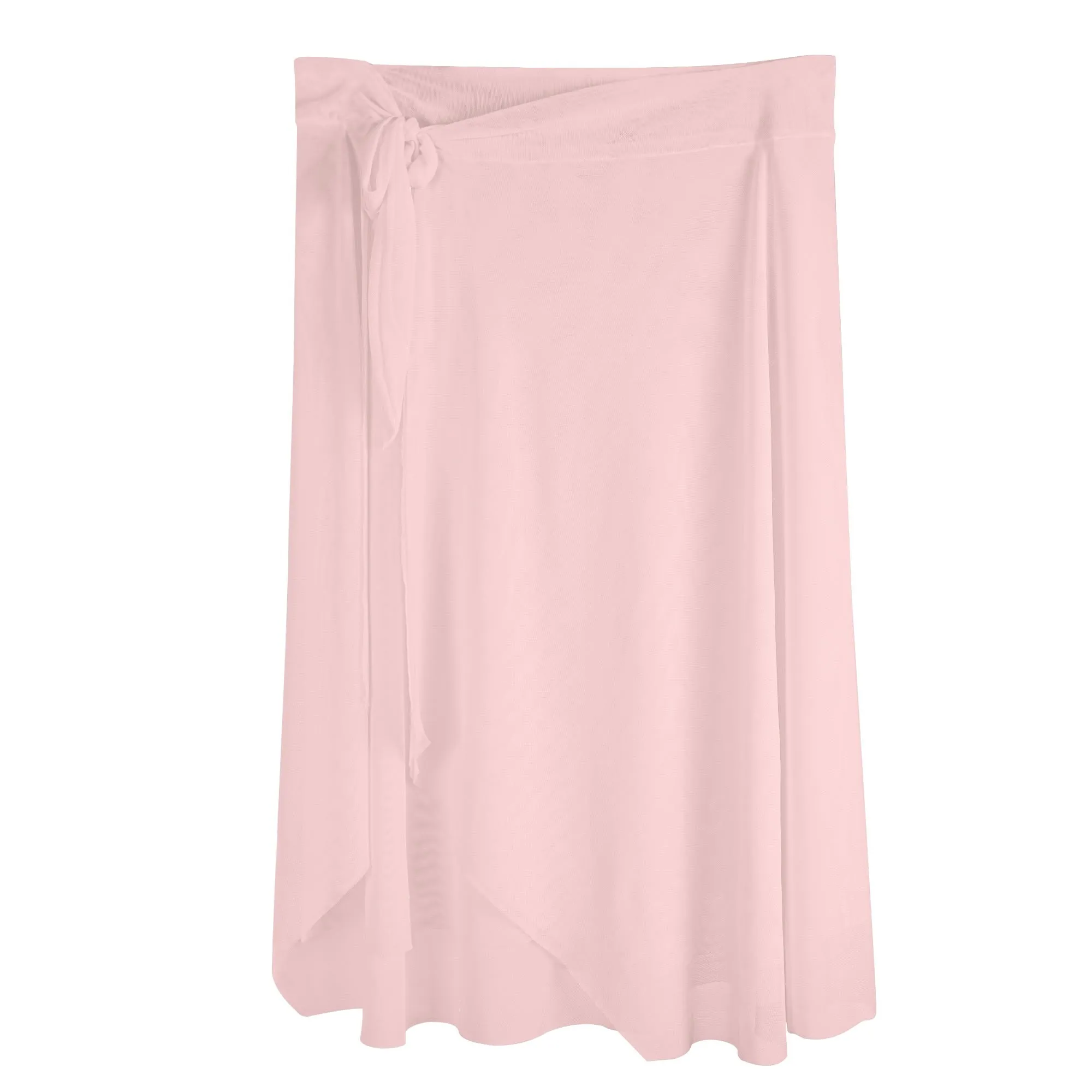 Womens Blush Swimsuit Cover Up Ruffle Tie Side Beach Sarong Wrap Maxi Skirt