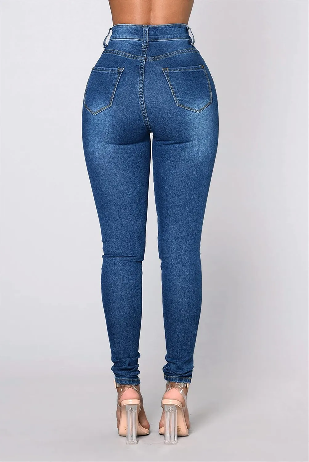 Womens Denim Skinny Jeans Junior Classic Casual Slim Fit Pants Super Stretch High Waisted Butt Lift Jeans (Small,Light Blue)