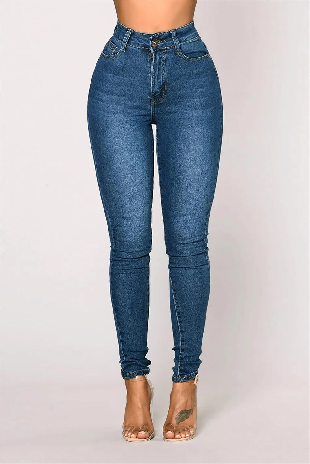 Womens Denim Skinny Jeans Junior Classic Casual Slim Fit Pants Super Stretch High Waisted Butt Lift Jeans (Small,Light Blue)